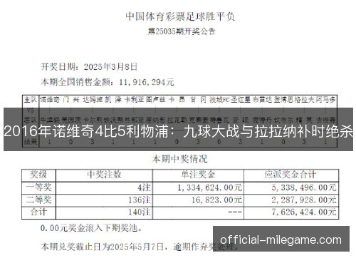 2016年诺维奇4比5利物浦:九球大战与拉拉纳补时绝杀 2016年诺维奇4比5利物浦:九球大战与拉拉纳补时绝杀